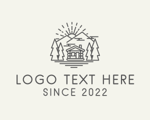 Airbnb - Log Cabin Woodlands Sunrise logo design