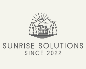 Sunrise - Log Cabin Woodlands Sunrise logo design