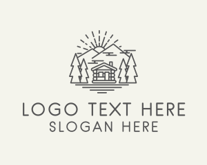 Log Cabin Woodlands Sunrise Logo