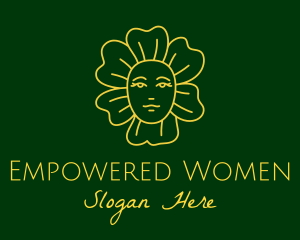 Yellow Flower Lady  logo design