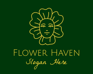 Yellow Flower Lady  logo design