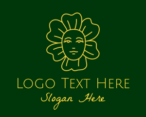 Flower Shop - Yellow Flower Lady logo design