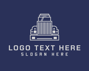 Truckload - Gray Truck Transportation logo design