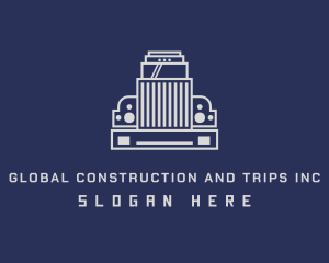 Gray Truck Transportation Logo