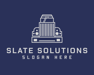 Gray Truck Transportation logo design