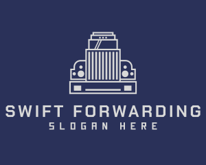 Gray Truck Transportation logo design