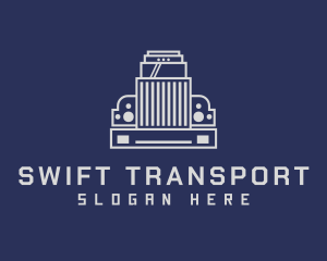 Gray Truck Transportation logo design