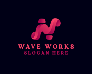 Wavy - Digital Cyberspace Software logo design