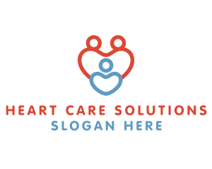 Insurance Heart Family logo design