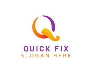 Colorful Elegant Q logo design