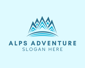 Alps - Abstract Mountain Climbing logo design