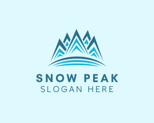 Skiing - Abstract Mountain Climbing logo design