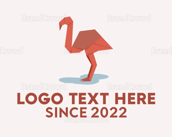 Flamingo Paper Origami Logo