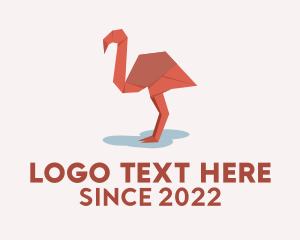 Art - Flamingo Paper Origami logo design