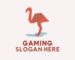 Flamingo Paper Origami  Logo