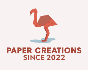 Papercraft - Flamingo Paper Origami logo design