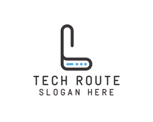 Router - Server Outline L logo design