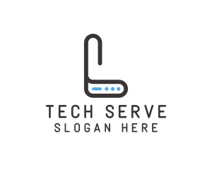 Server - Server Outline L logo design