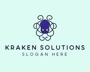 Kraken - Marine Octopus Tentacles logo design