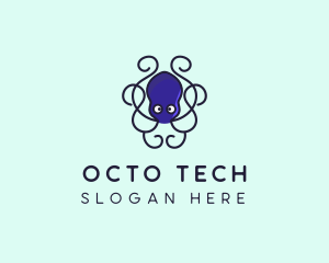 Marine Octopus Tentacles logo design