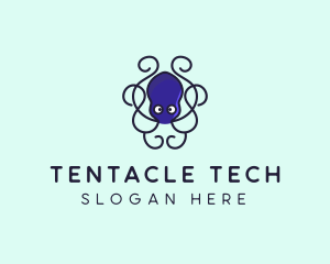 Marine Octopus Tentacles logo design