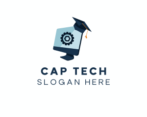 Cap - Computer Graduate Cap logo design
