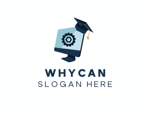 Learning - Computer Graduate Cap logo design
