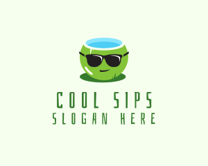 Refreshment - Cool Coconut Drink logo design