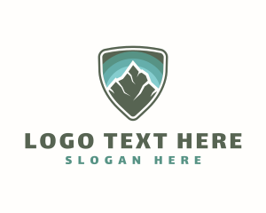 Sunset - Mountain Peak Badge logo design