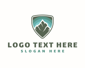 Camp - Mountain Peak Badge logo design