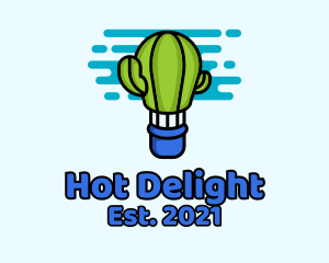 Cactus Hot Air Balloon logo design