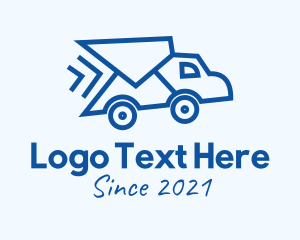 Vehicle - Blue Mail Truck logo design