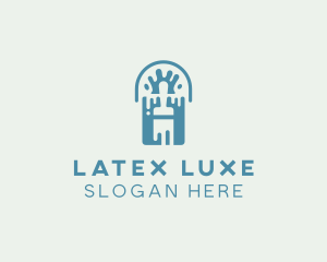 Latex - Painting Brush Bucket Renovation logo design