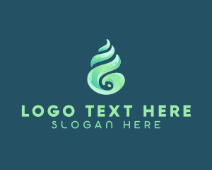 Clean - Abstract Water Droplet Shell logo design