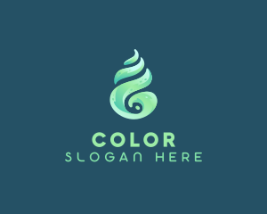Abstract Water Droplet Shell logo design