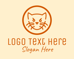 Hellcat - Angry Orange Cat logo design