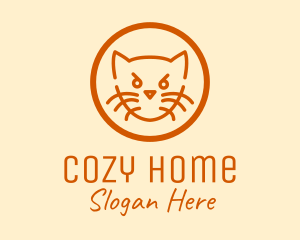 Angry Orange Cat  logo design