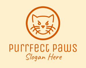 Angry Orange Cat  logo design