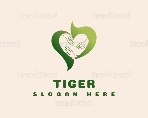 Organic Heart Hand Logo