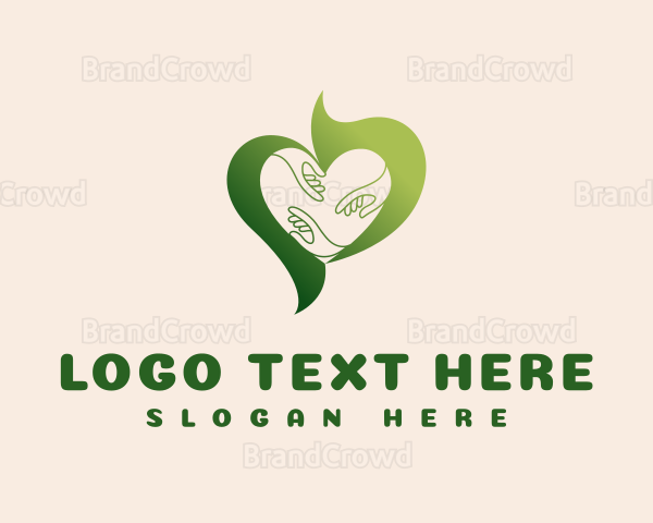 Organic Heart Hand Logo