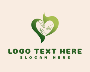 Organic Heart Hand logo design