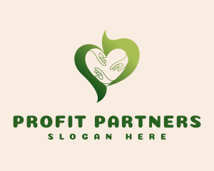 Organic Heart Hand logo design