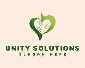 United - Organic Heart Hand logo design