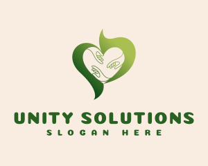 Organic Heart Hand logo design