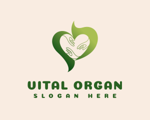 Organic Heart Hand logo design