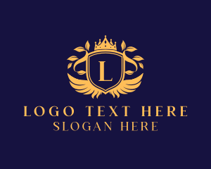 Regal - Crown Wing Shield logo design