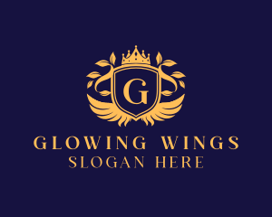 Crown Wing Shield logo design