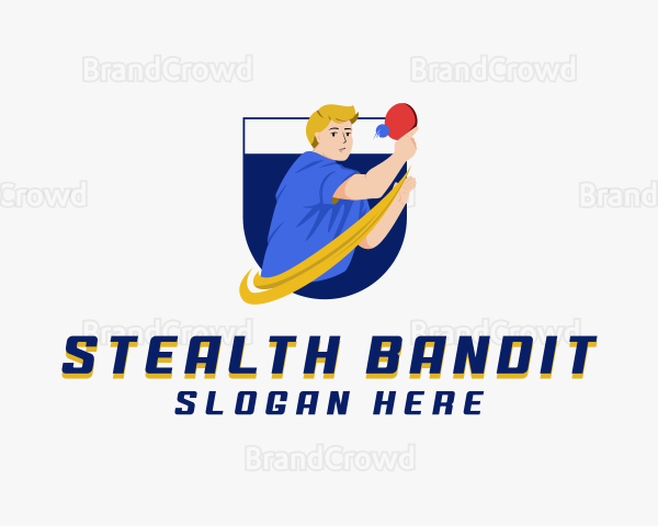 Table Tennis Player Logo