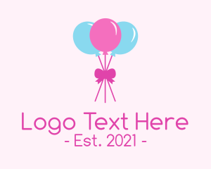 Toddlers - Party Ribbon Balloons logo design