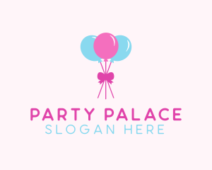 Birthday - Party Ribbon Balloons logo design